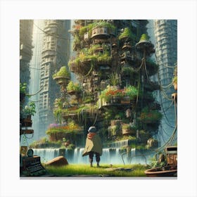 Futuristic Cityscape Canvas Print