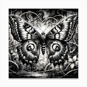 Dark Gothic Grunge Butterfly I Canvas Print