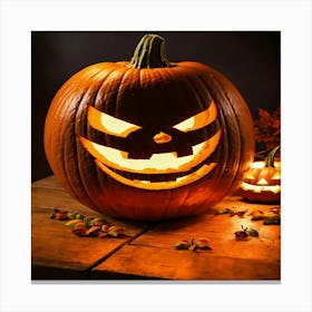 Halloween Pumpkin Carving Canvas Print