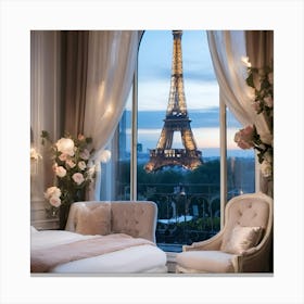 Eiffel Tower Bedroom Canvas Print