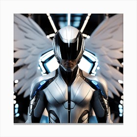 Futuristic Man With Wings 1 Canvas Print