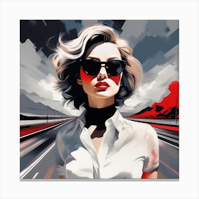 Woman In Sunglasses Canvas Print