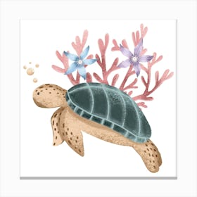 Sea turtle baby nursery art Canvas Print