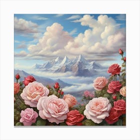 Roses In The Mountains 1 Canvas Print