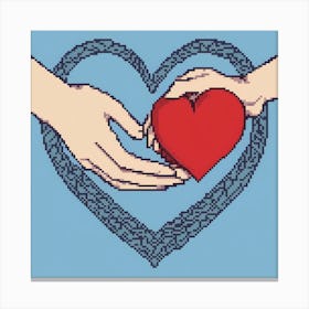 Heart Of Love, A Heart Formed By Two Hands Coming Together Illustrating Connection And Affection Canvas Print