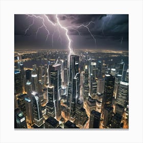 Lightning Over Chicago 1 Canvas Print