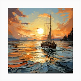 Sunset Sailboat Canvas Print