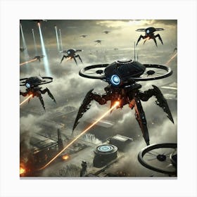 War Drones Iron Commonwealth Canvas Print