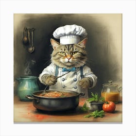 Chef Cat 12 Canvas Print