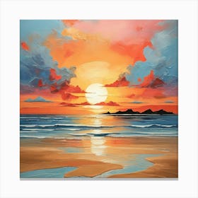 Sunset On The Beach 14 Canvas Print