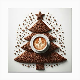 Coffee Beans Christmas Tree 3 Canvas Print