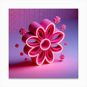 Neon Flower 6 Canvas Print