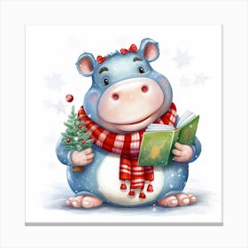 Christmas Hippo 4 Canvas Print