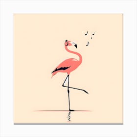 Flamingo Dancing to Music Canvas Print