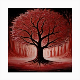 Red Tree In The Forest Canvas Print