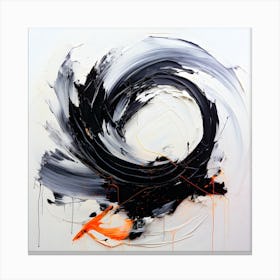 Black And Orange Swirl Canvas Print