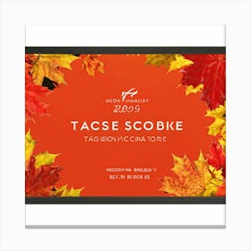 Autumn Themed Sale Banner Featuring Rich Textured Leaves In Shades Of Orange And Yellow Intertwine (1) 2 Canvas Print