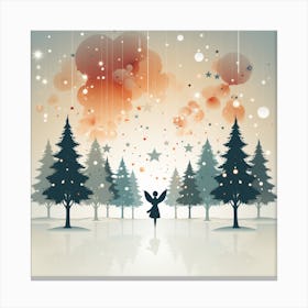 Christmas Tree In The Forest 2 Canvas Print