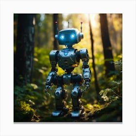 Robot In The Forest 1 Canvas Print