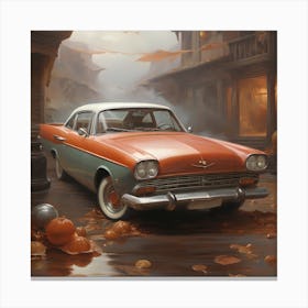 Car In The Rain Canvas Print