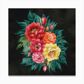 A Stunning Watercolor Painting Of Vibrant Flower (1) (1) Canvas Print