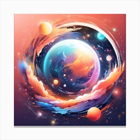 Planets In Space Canvas Print