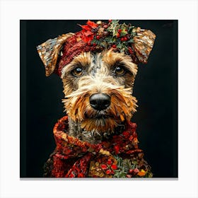 Christmas Airedale 5 Canvas Print