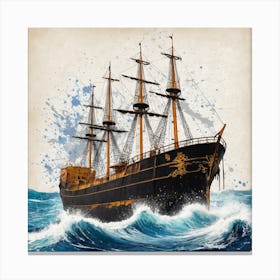 Ship In The Sea 1 Canvas Print