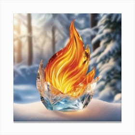 Fire In The Snow Canvas Print