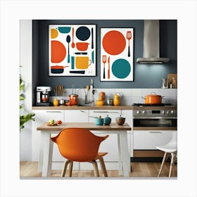 Modern Kitchen Wall Art Canvas Print