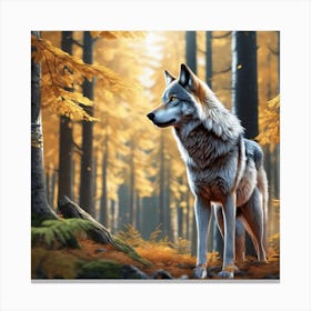 Wolf In Forrest Ultra Hd Realistic Vivid Colors Highly Detailed Uhd Drawing Pen And Ink Perfe (3) Canvas Print