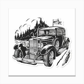 Drawing Of A Classic Sports Car 6 Canvas Print