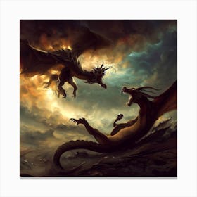 Dragons Fighting 1 Canvas Print