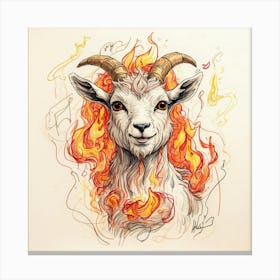 Goat On Fire 48 Canvas Print