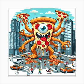 Pizza Monster Canvas Print