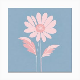 A White And Pink Flower In Minimalist Style Square Composition 673 Canvas Print