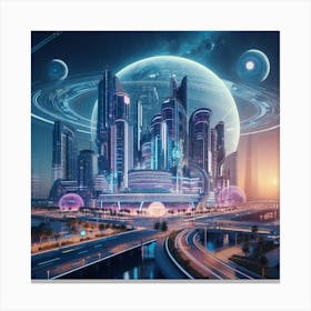 Futuristic City V3 Canvas Print