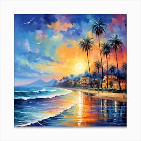 Sunset At The Beach Canvas Print