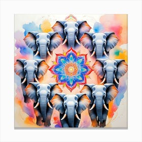 Elephants In Mandala Toile