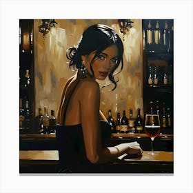 Evening Elegance: A Toast to Solitude Canvas Print