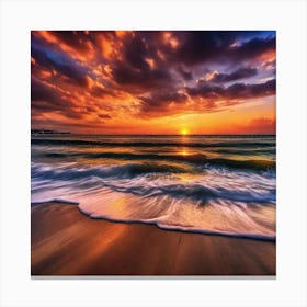 Sunset On The Beach 229 Canvas Print