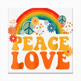 Peace Sign Love 60s 70s Tie Dye Hippie Halloween Costume Canvas Print