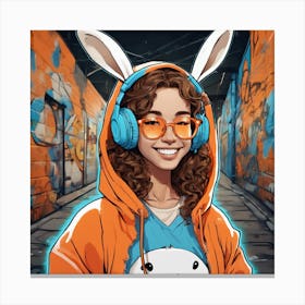 448918 Female Programmer With A Big Smile, White Rabbit E Xl 1024 V1 0 1 Canvas Print