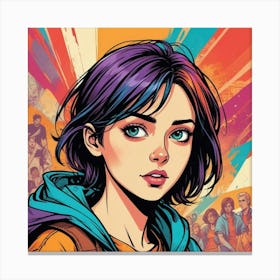 Comic Style Vector Hand Drawn Youth Day Concept Gr Canvas Print