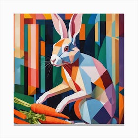 Rabbit Eating Carrots Canvas Print