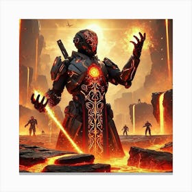 A Sci Fi Themed Scene Showcasing The Pyroclast Cla Canvas Print