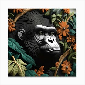 Gorilla In The Jungle Bohemian Wall Art Canvas Print