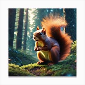 Red Squirrel In The Forest 44 Canvas Print