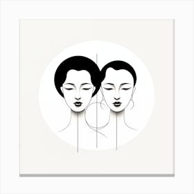 Portrait Of Two Women Canvas Print