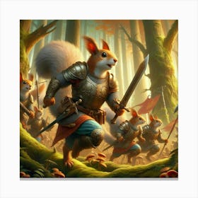 Squirrels In The Forest Canvas Print